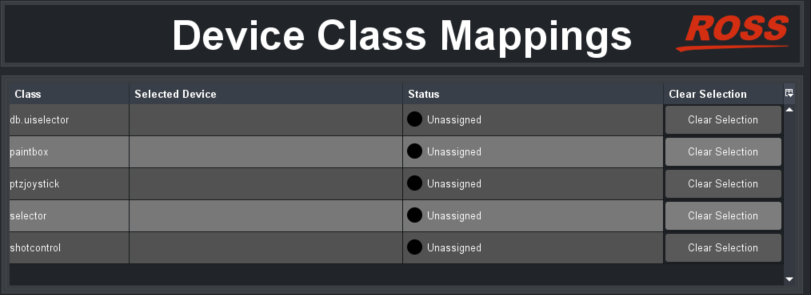 Image of MG DB Deviceclassmappings before.