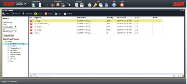 Log Listor Viewing Log Files